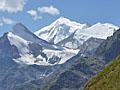 Close-up of the Weisshorn, Bishorn and Brunegghorn
